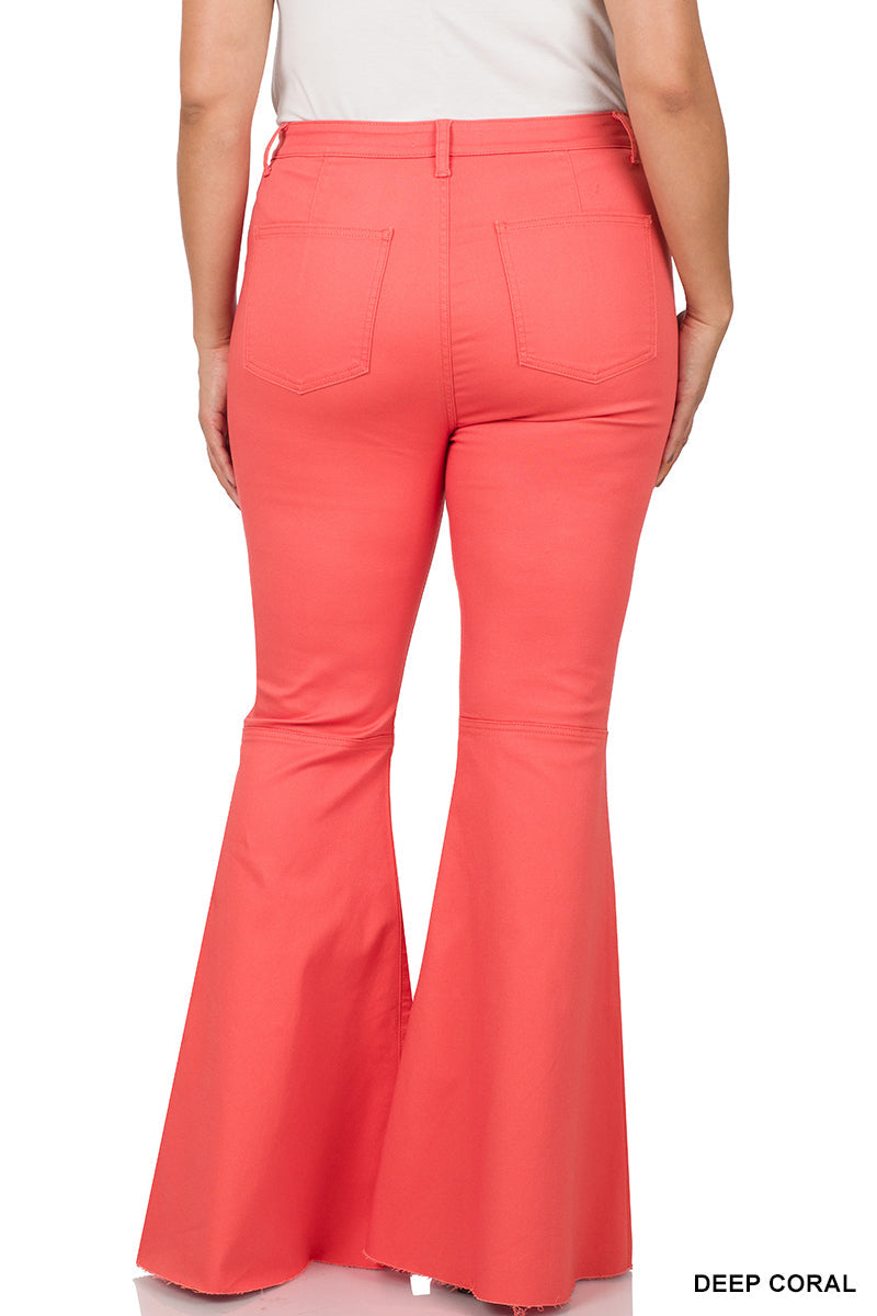 All You Need Coral High Waist Flare Leg Denim Jeans - Magnolia Taken Moments