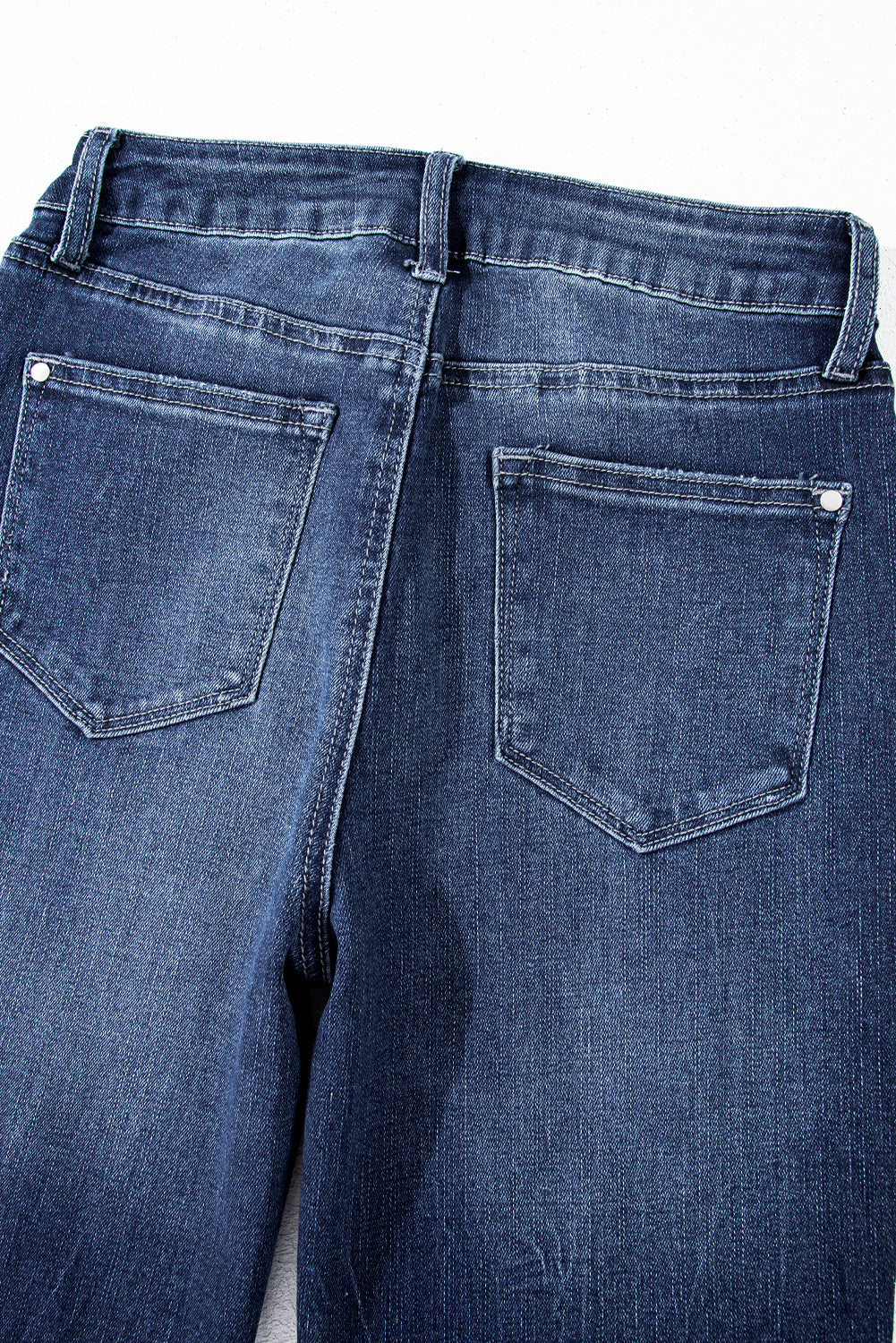 Sail Blue Mineral Wash Raw Hem High Waist Flared Jeans - Magnolia Taken Moments