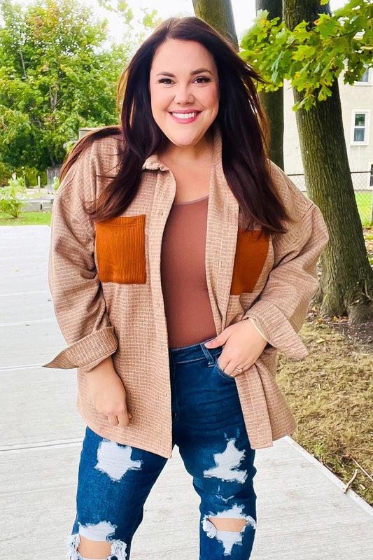 Start You Day Rust Flannel Plaid Oversized Shacket - Magnolia Taken Moments