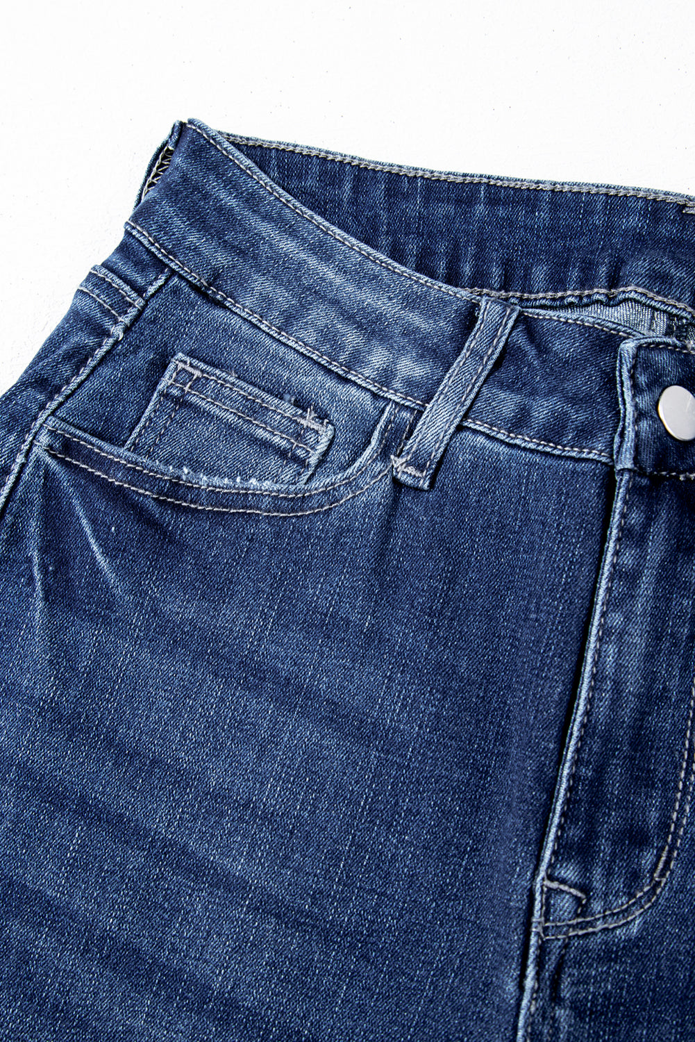 Sail Blue Mineral Wash Raw Hem High Waist Flared Jeans - Magnolia Taken Moments