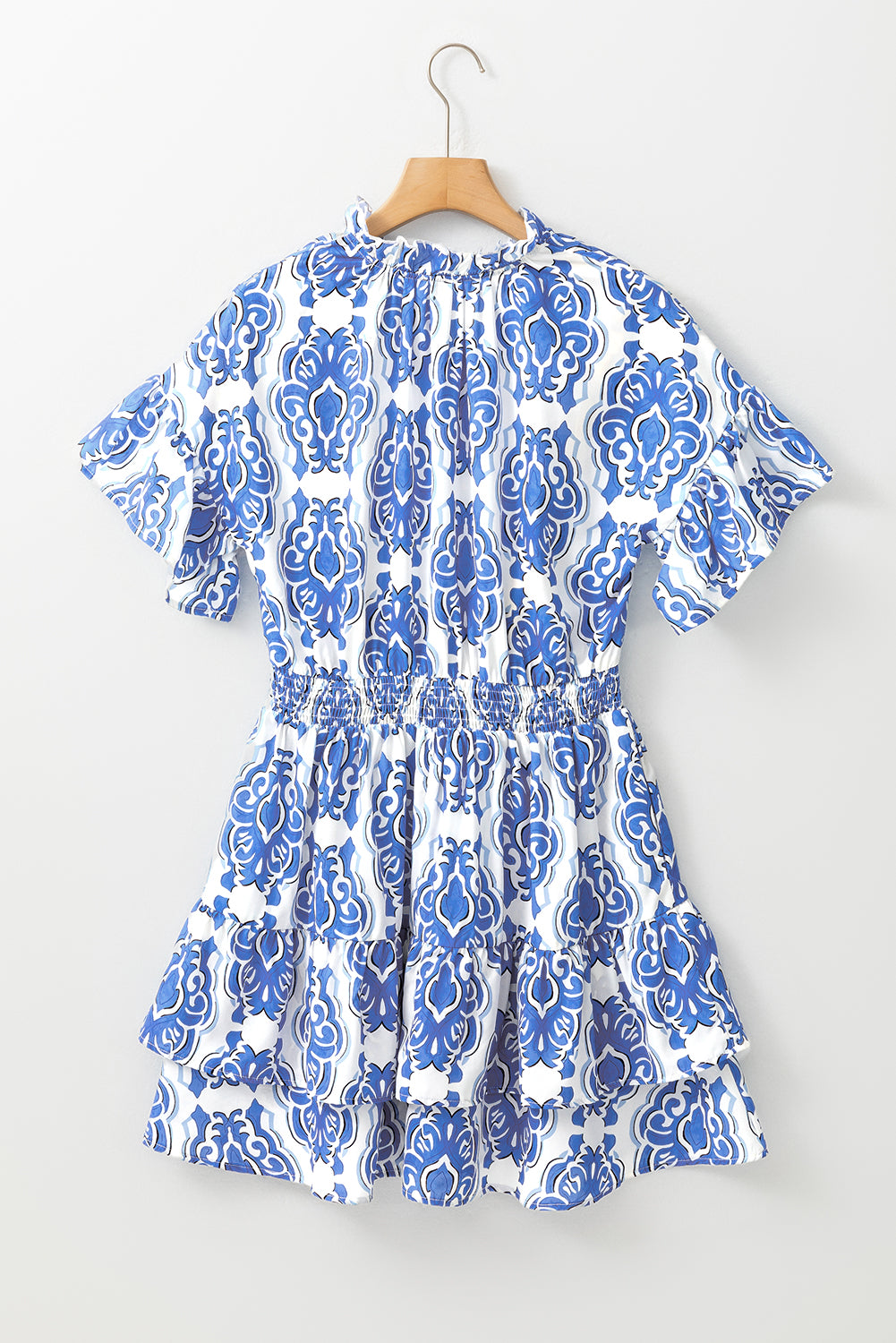 Ashleigh Blue Vintage Floral Print Wide Ruffled Sleeve Dress - Magnolia Taken Moments