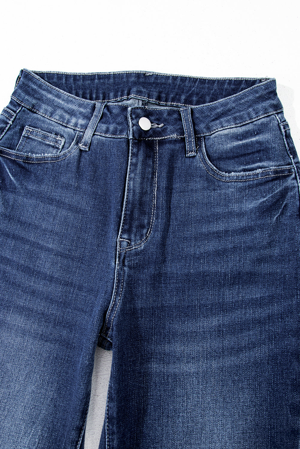 Sail Blue Mineral Wash Raw Hem High Waist Flared Jeans - Magnolia Taken Moments