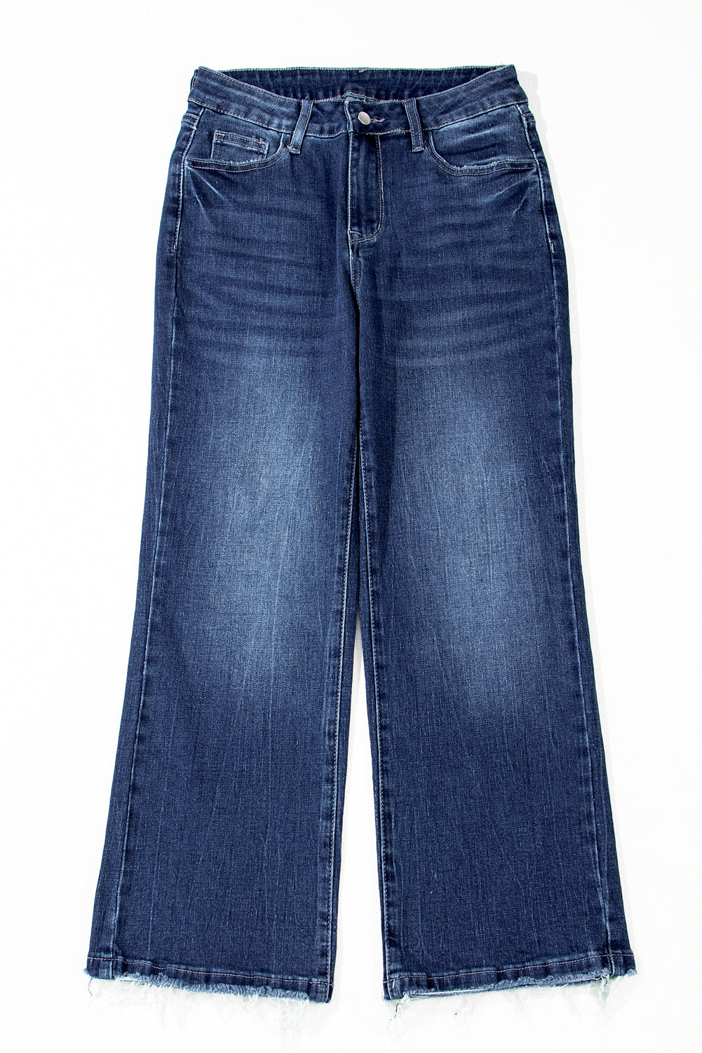Sail Blue Mineral Wash Raw Hem High Waist Flared Jeans - Magnolia Taken Moments